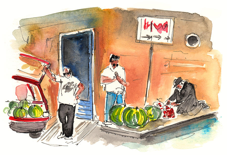 Street Merchants in Siracusa Painting by Miki De Goodaboom