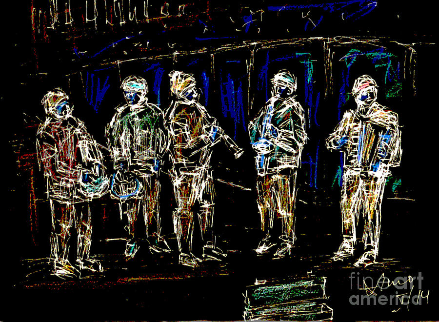 Street Music Study Painting by Almo M