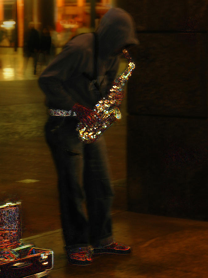 Milan Saxophone Street Musician Photograph by Ginger Wakem