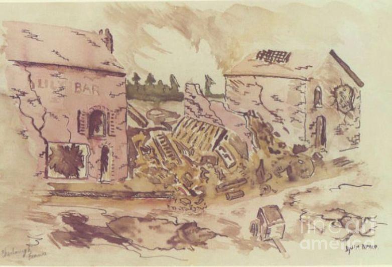 Street scene Cherbourg France Drawing by David Neace CPX