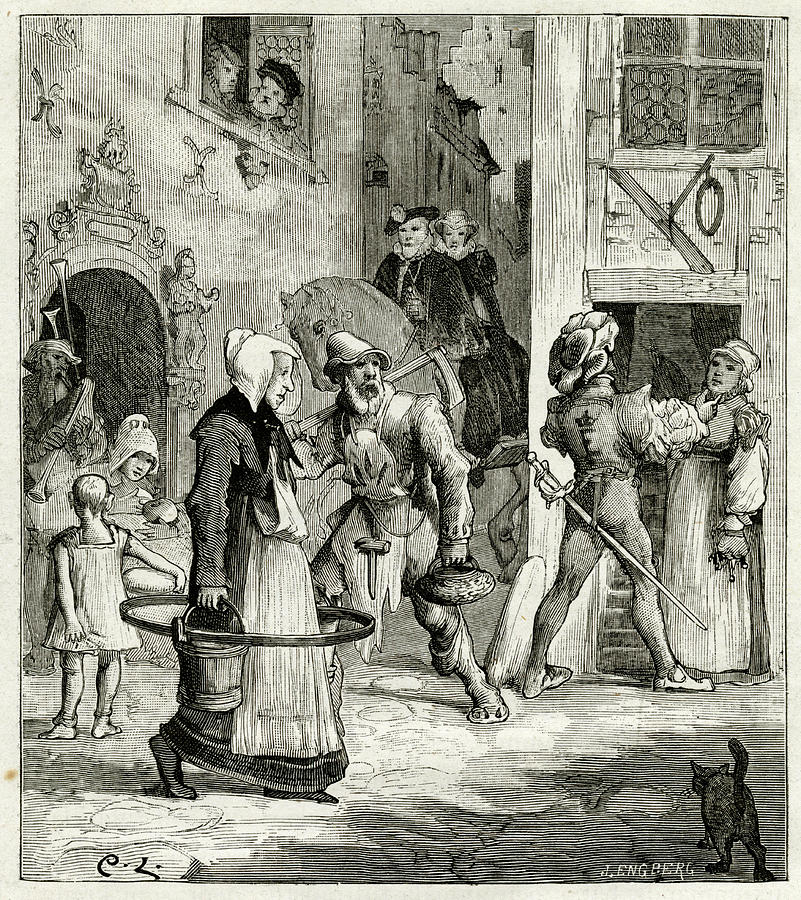 Street Scene In A Swedish Town Drawing by Mary Evans Picture Library ...