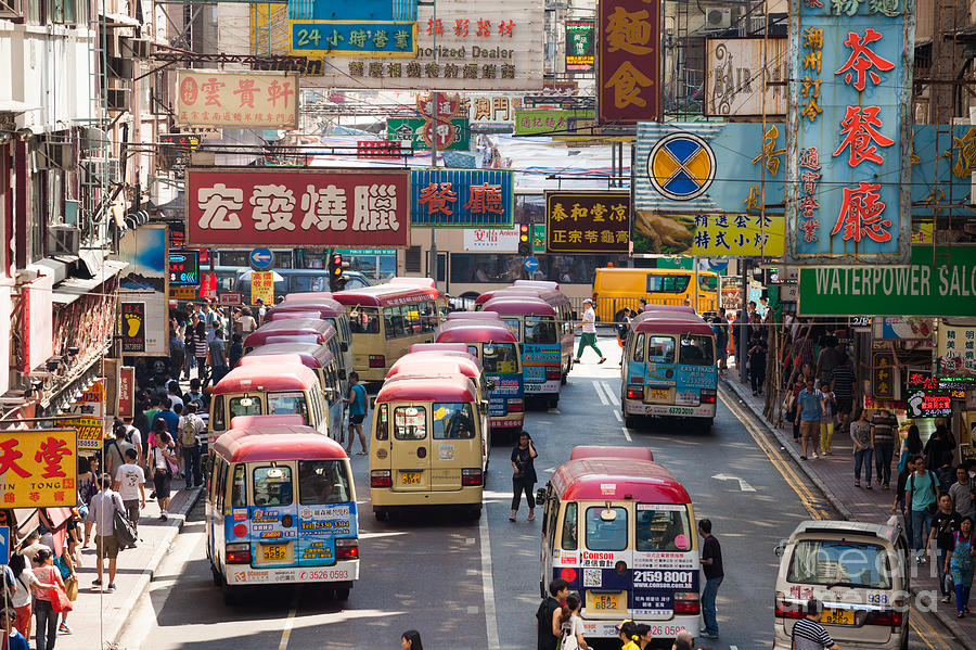 Street scene in Hong Kong Photograph by Matteo Colombo