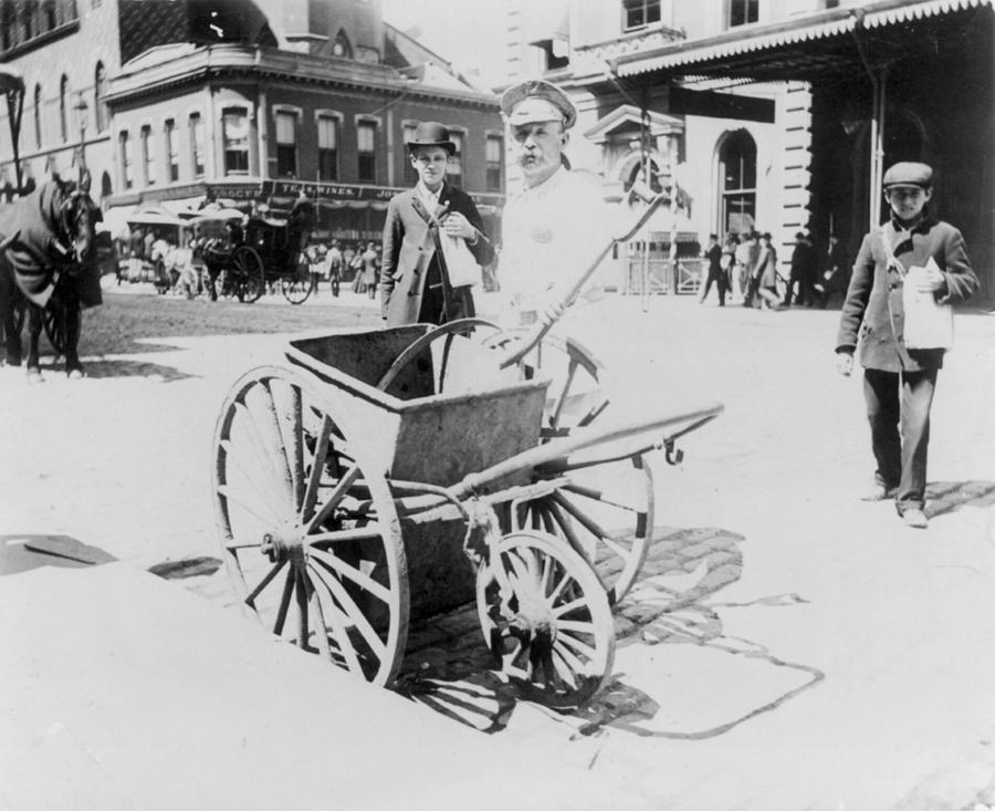 Street Sweeper, C1896 Photograph by Granger