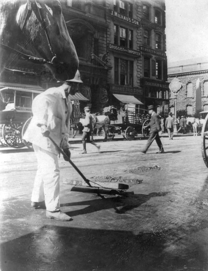 City Photograph - Street Sweeper, C1910 by Granger