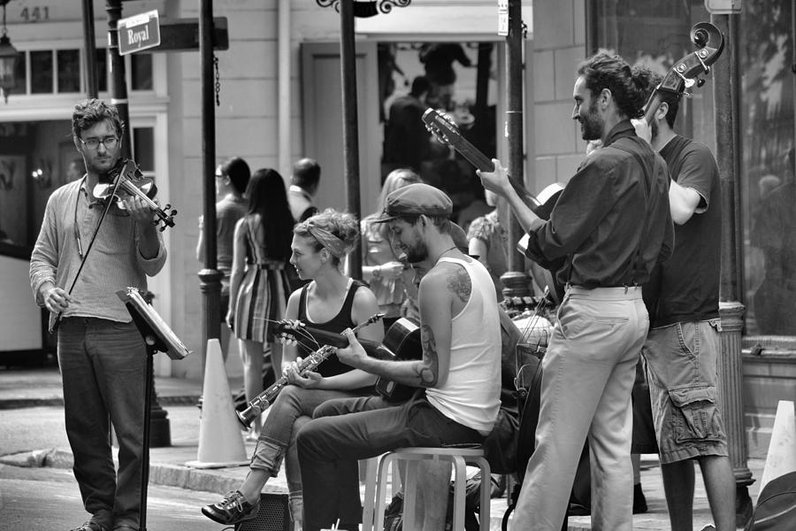 Street Symphony - Black and White Photograph by Nadalyn Larsen