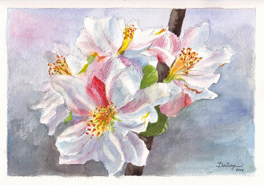 Street Tree Blossom Painting by Dai Wynn