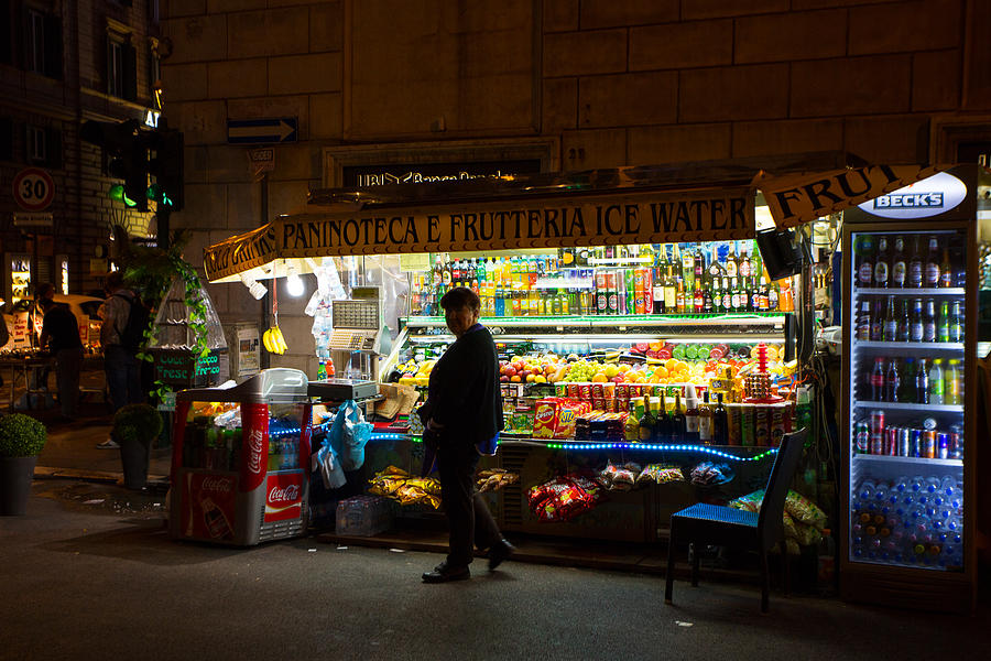 Street Vendor in Rome Photograph by Allan Morrison