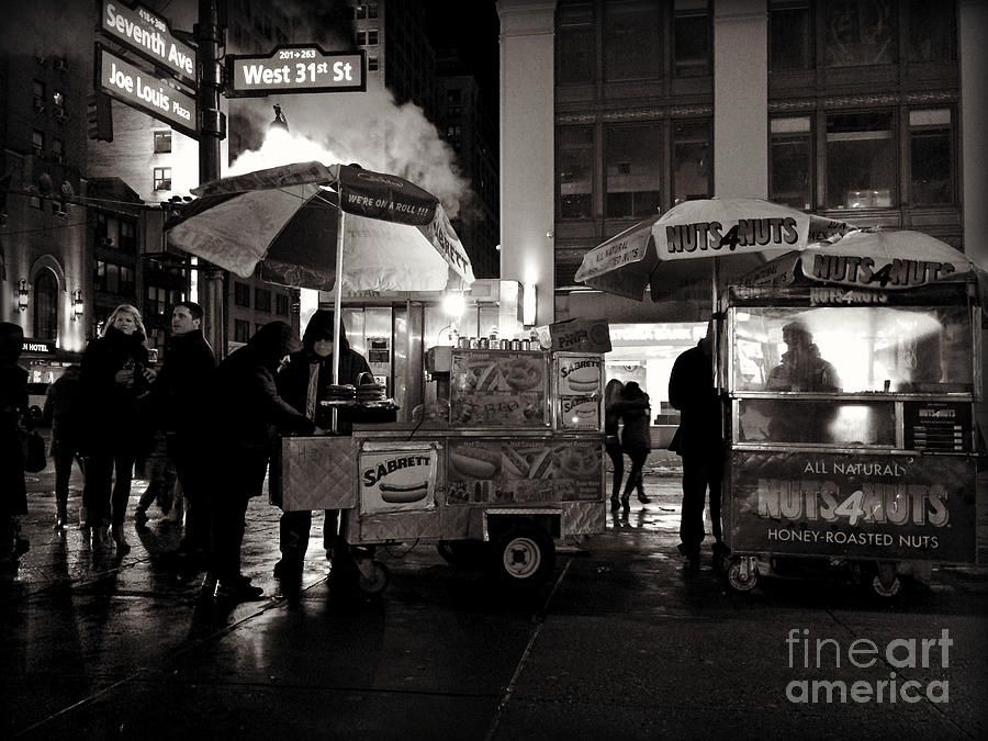 New York City Photograph - Street Vendor Row by Miriam Danar