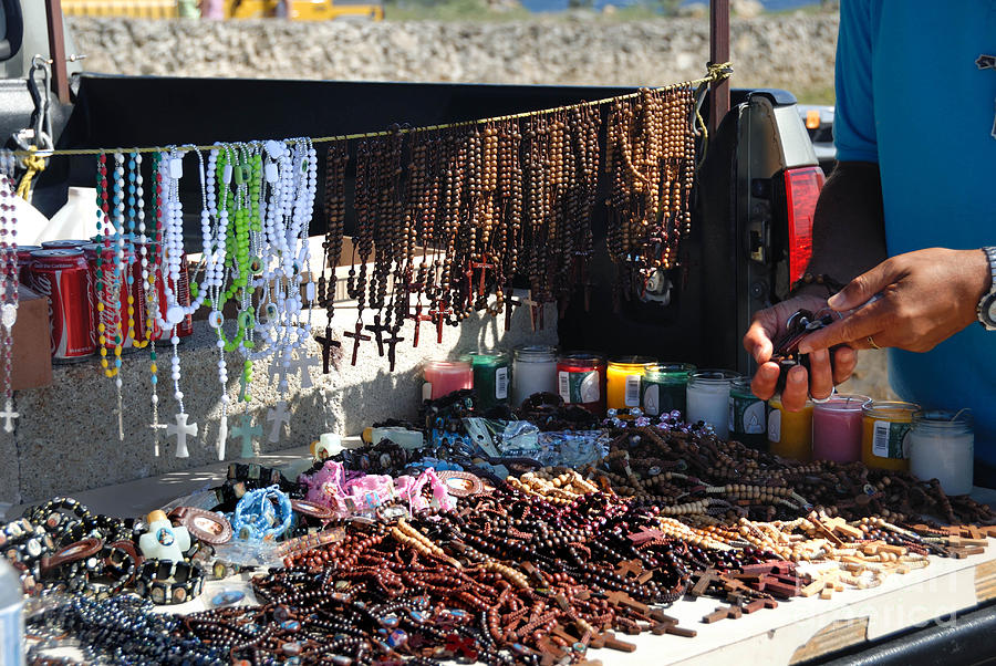 Necklace Photograph - Street Vendor Selling Rosaries by Amy Cicconi