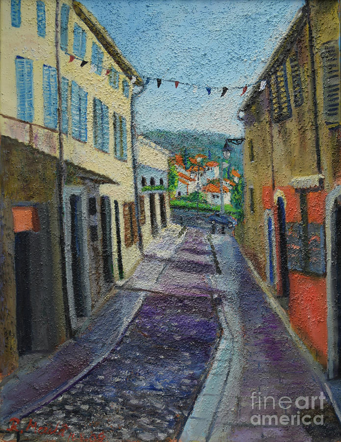 Street View From Provence Painting by Raija Merila