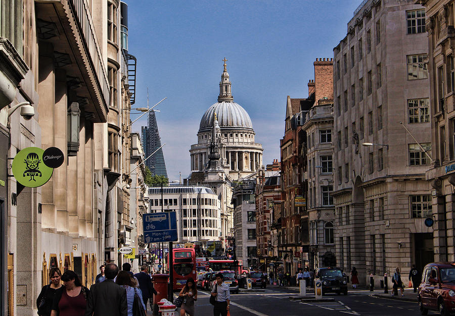 Street View of St Pauls Cathedral Photograph by Nicky Jameson