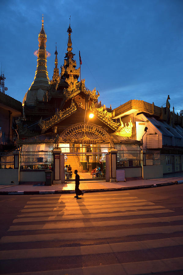 Street With Shwedagon Pagoda In Photograph by Cultura Exclusive/yellowdog