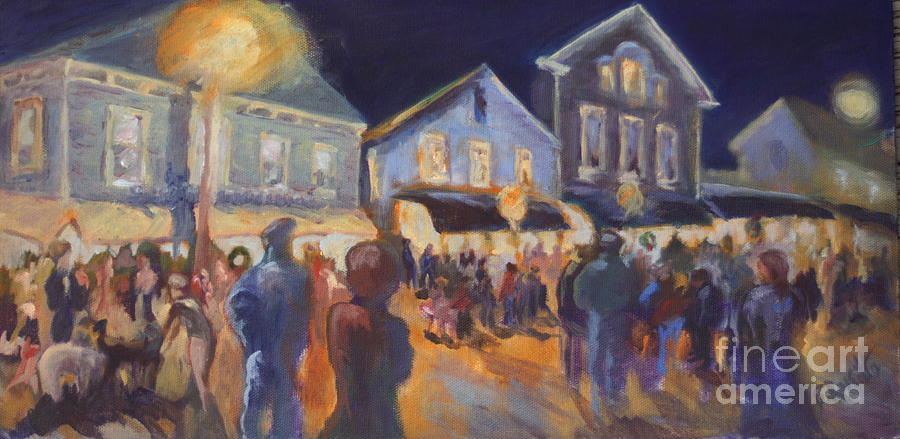 Streetlights in Chester Painting by B Rossitto