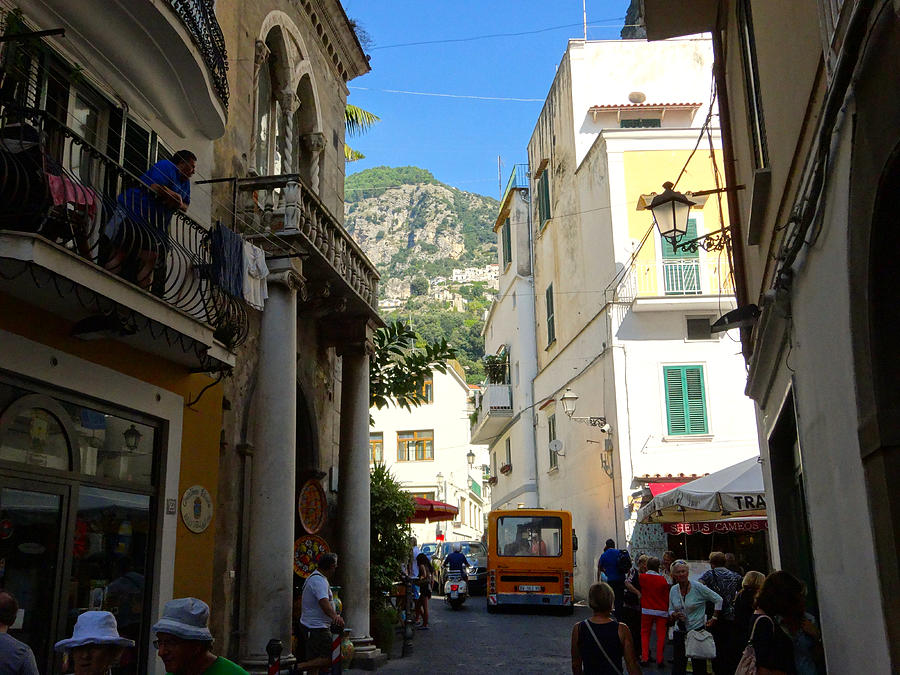 Streets of Amalfi Photograph by Alan Lakin
