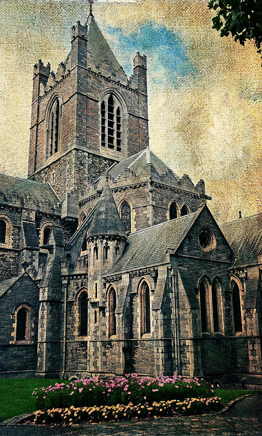 Streets of Dublin. Christ Church Cathedral. Painting Collection Photograph by Jenny Rainbow