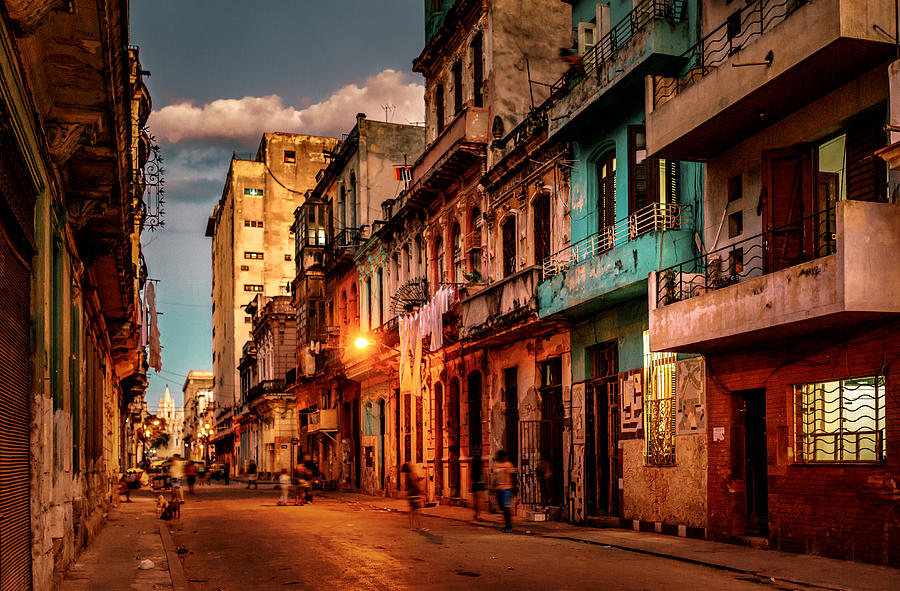 Streets Of Havana, Cuba At Dusk Photograph by Nikada
