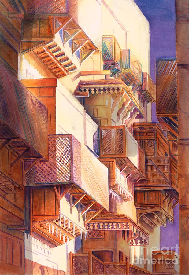 Streets of Beloved Medina Painting by Seema Z