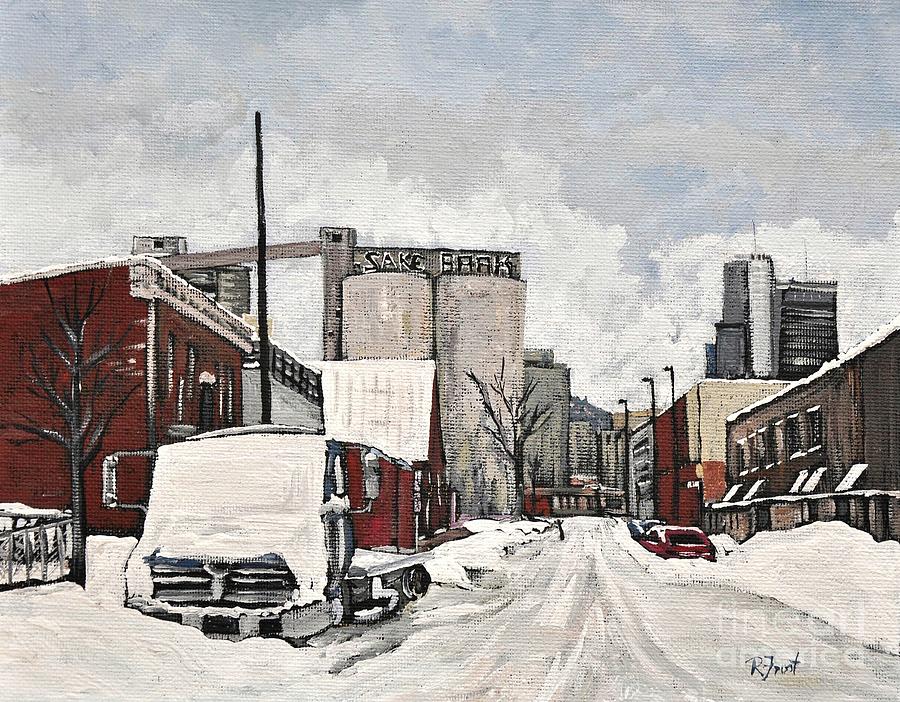 Streets of Montreal Pointe St. Charles Painting by Reb Frost