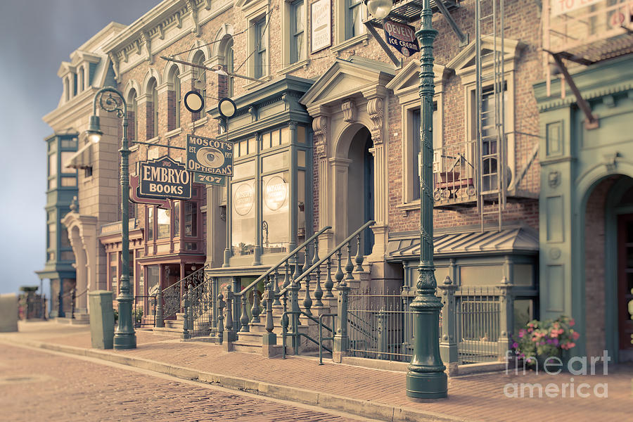 Vintage Photograph - Streets of Old New York City Tilt Shift by Edward Fielding