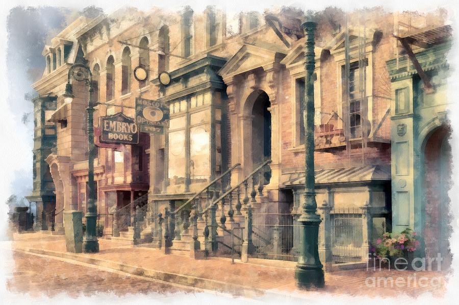 Vintage Photograph - Streets of Old New York City Watercolor by Edward Fielding