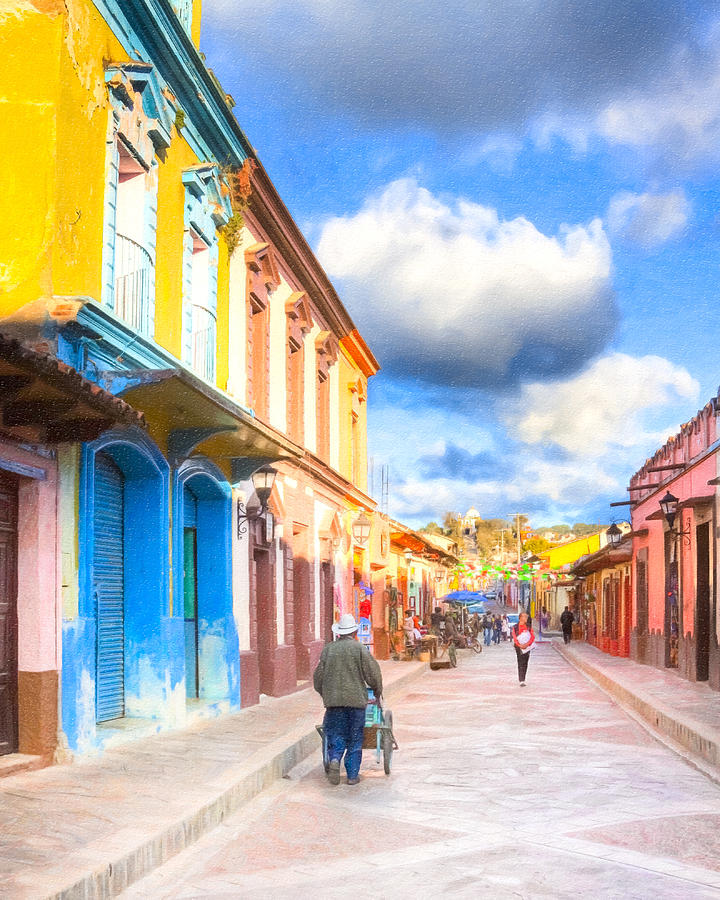 Architecture Photograph - Streets of San Cristobal de las Casas - Colorful Mexico by Mark Tisdale