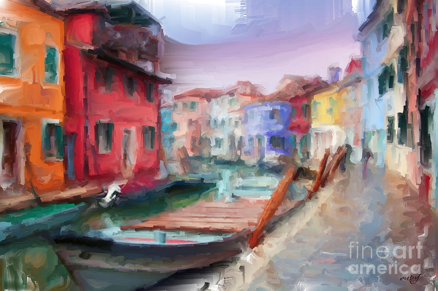Streets of Venice Digital Art by Ruby Cross