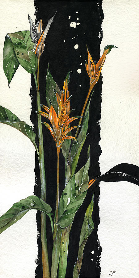 Flower Painting - Strelitzia - Bird Of Paradise 12 by Elena Daniel Yakubovich