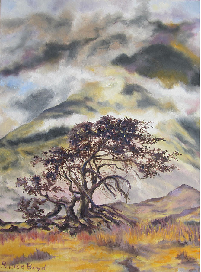 Strength in Mountainous Storm Painting by Lisa Boyd