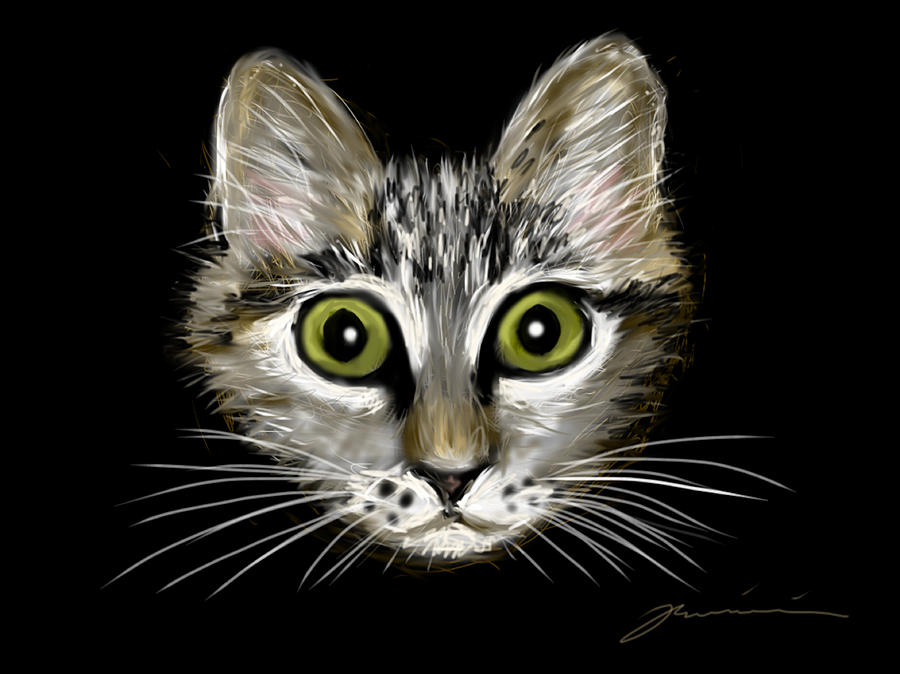 Strengthening Cat Painting by Jean Pacheco Ravinski