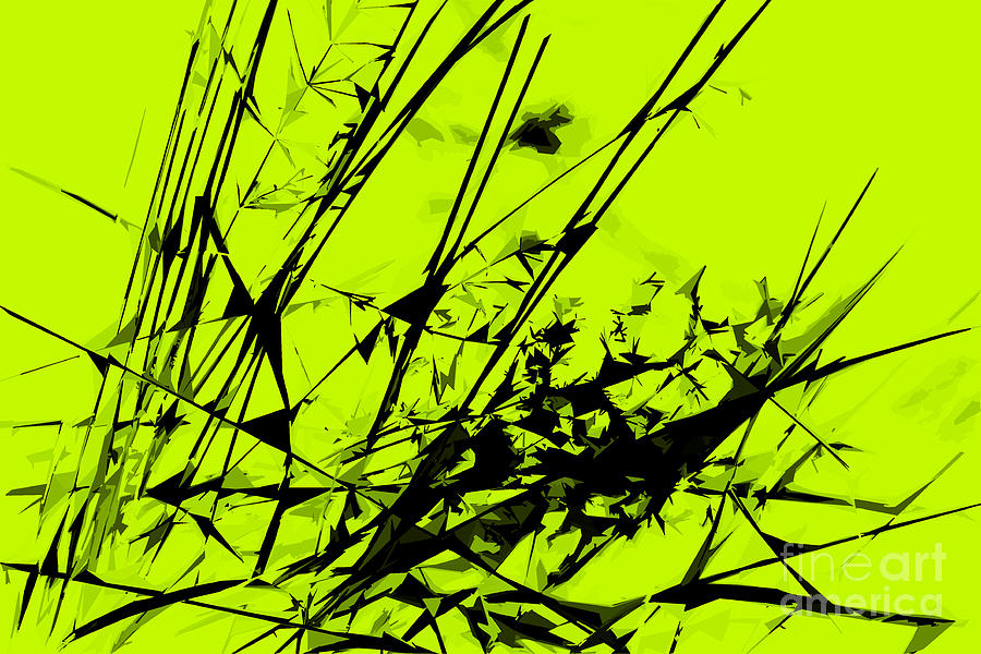 Strike Out Lime Green And Black Abstract Photograph by