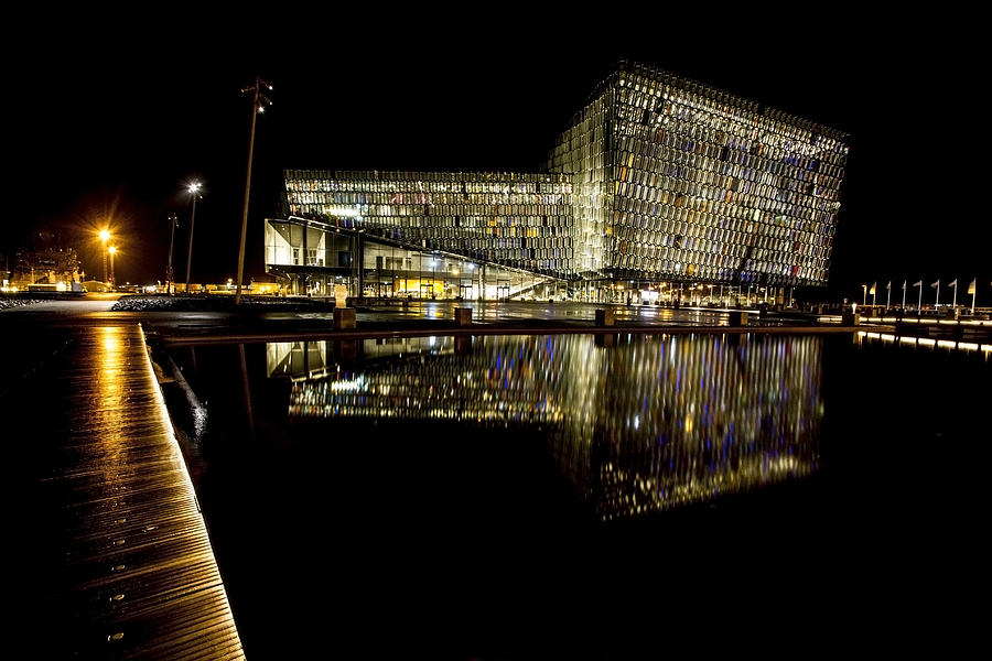Striking Glass Building at night Photograph by Sven Brogren
