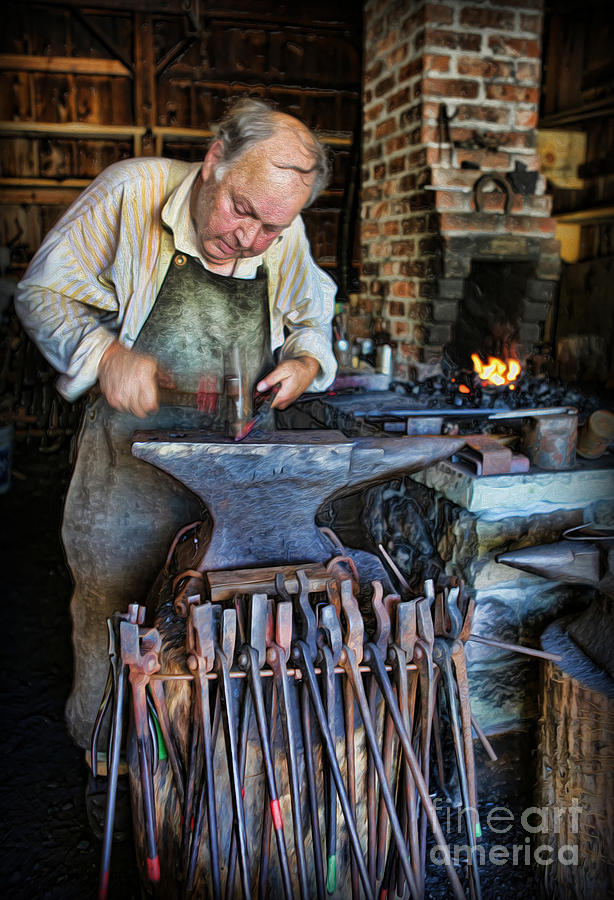 Striking the Anvil - Blacksmith Photograph by Lee Dos Santos