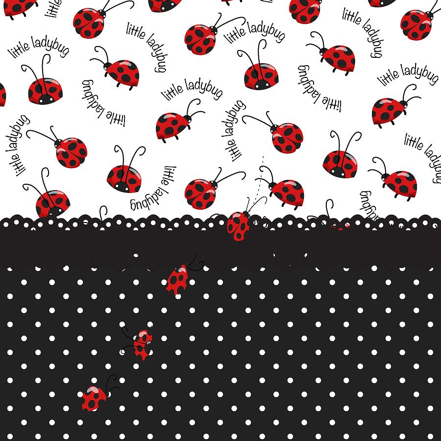 Insects Digital Art - String Of Ladybugs by Debra  Miller