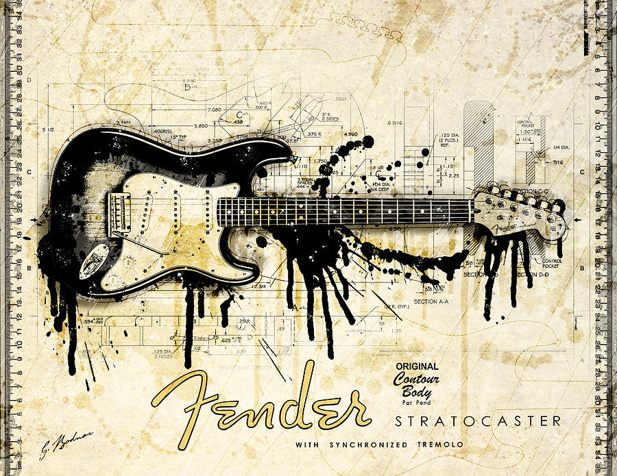 Fender Digital Art - Legacy by Gary Bodnar