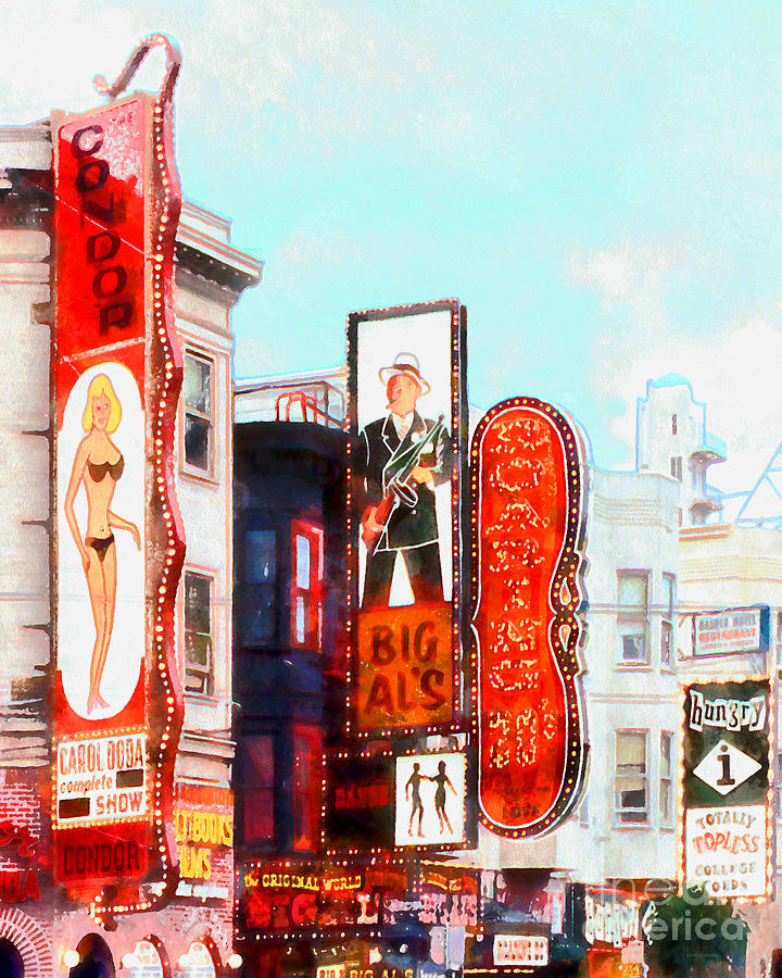 San Francisco Photograph - Strip Club Carol Doda Condor Broadway San Francisco 20150127wcstyle ver by Wingsdomain Art and Photography
