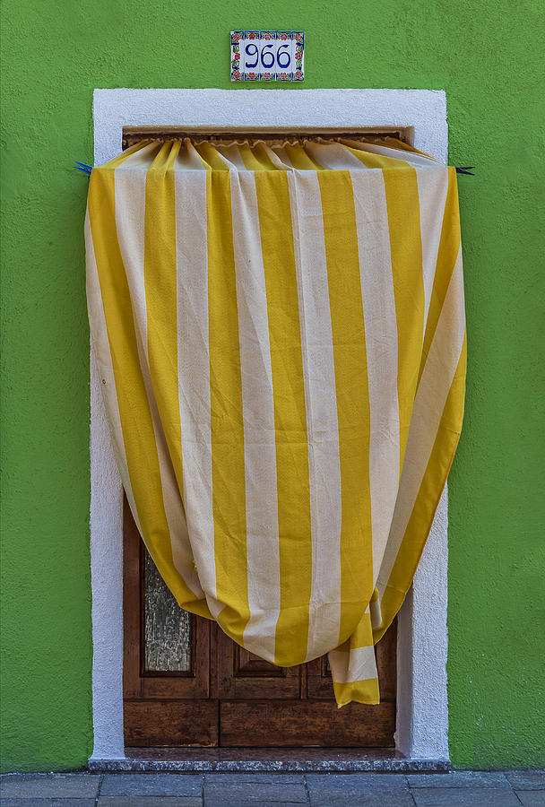 Striped awning at 966 Photograph by Roberto Pagani