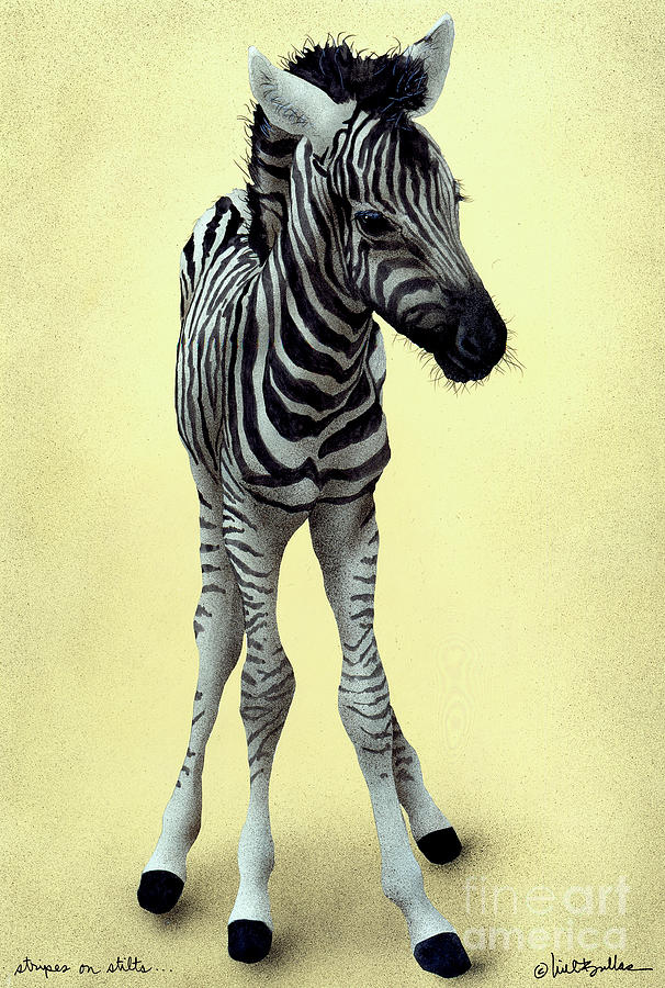 Zebra Painting - Stripes On Stilts... by Will Bullas
