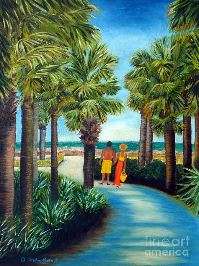 Stroll In Paradise Plantation Painting by Shelia Kempf