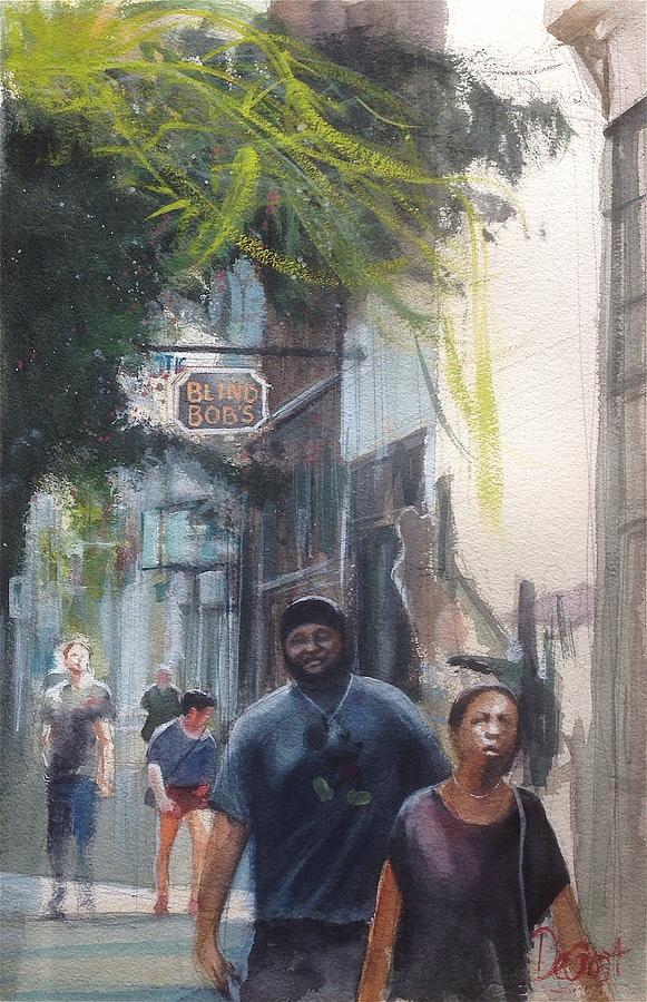 Strolling Through the Oregon District Painting by Gregory DeGroat