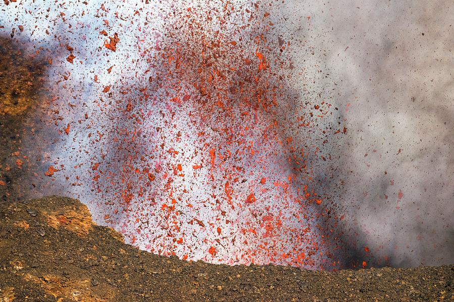 Nature Photograph - Strombolian Volcanic Eruption by Martin Rietze/science Photo Library