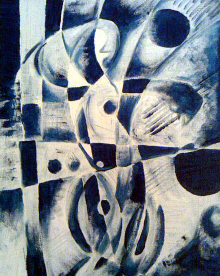 Abstract Painting - Strong Sista Blue to The Fourth Power by Ari Meier Abstract Painting - Strong Sista Blue to The Fourth Power by Ari Meier