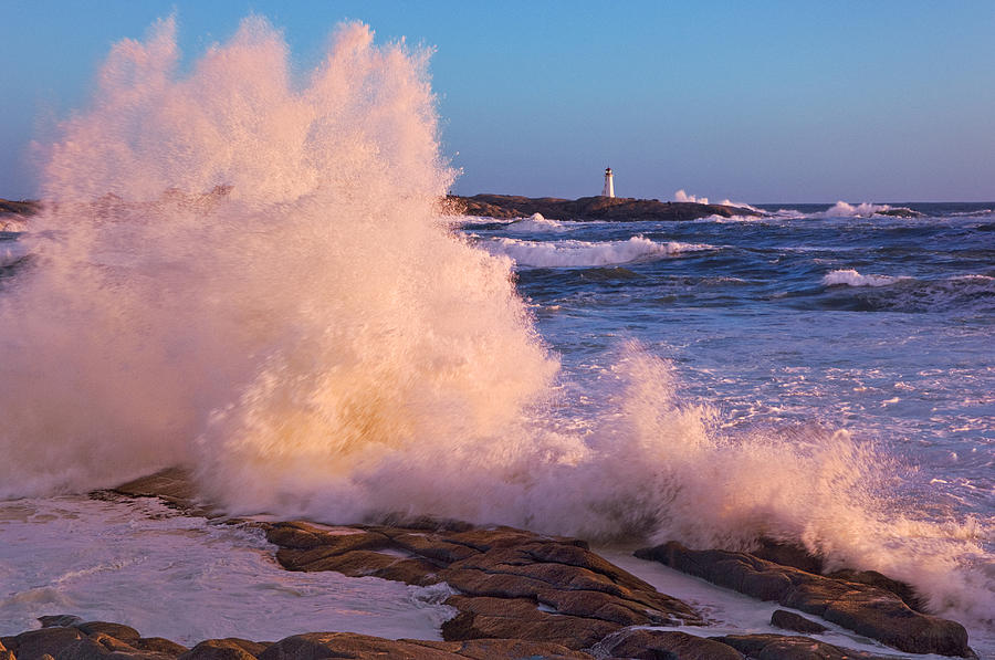 Lighthouse Photograph - Strong Winds Blow Waves Onto Rocks by Thomas Kitchin & Victoria Hurst