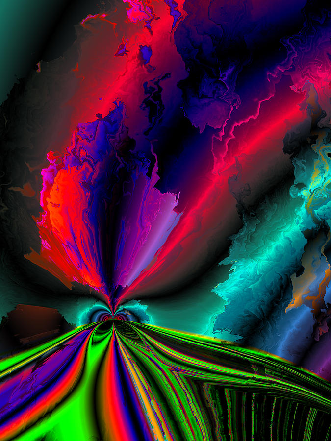 Abstract Digital Art - Struck by lightning by Claude McCoy