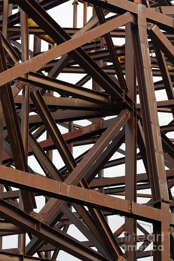 Architecture Photograph - Structural Steel Framework by Rostislav Bychkov