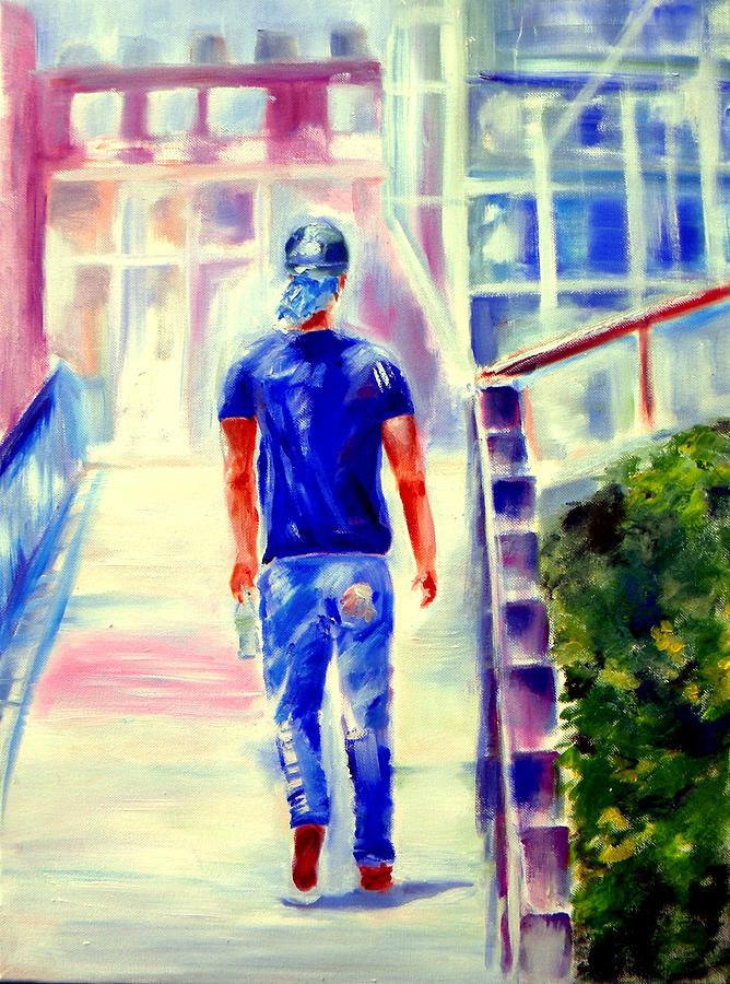 Worker Painting - Struttin the High Line by Sandy Ryan