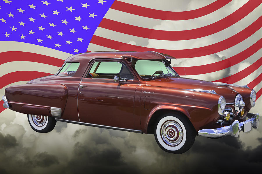 Studebaker Champian Antique Car And American Flag Photograph by Keith Webber Jr