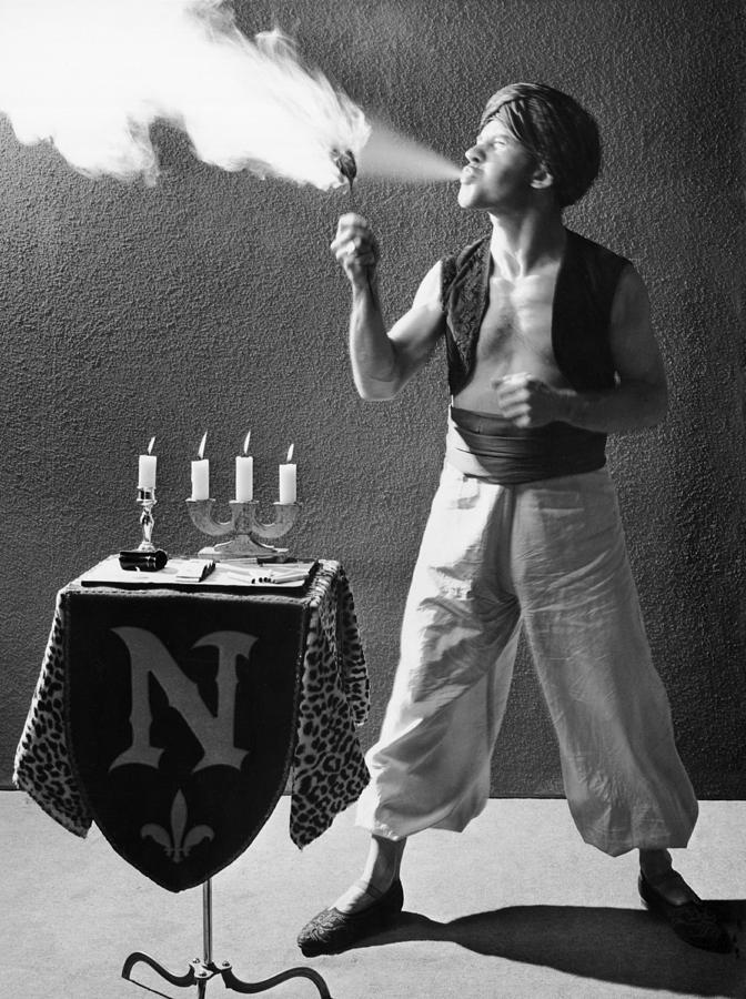 Hollywood Photograph - Student Works As Fire-Eater by Underwood Archives