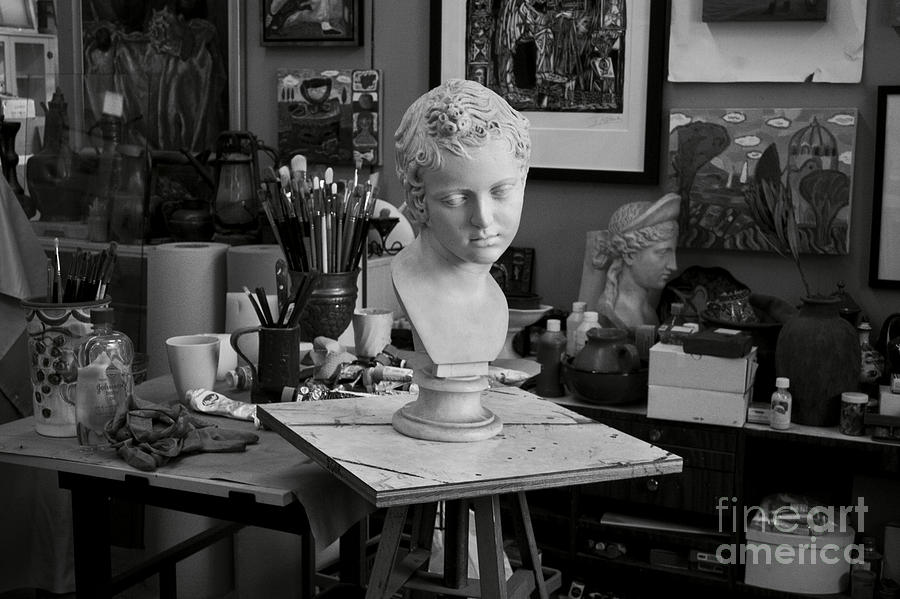 Artist Studio Photograph - Studio bust by Thomas Sauerwein