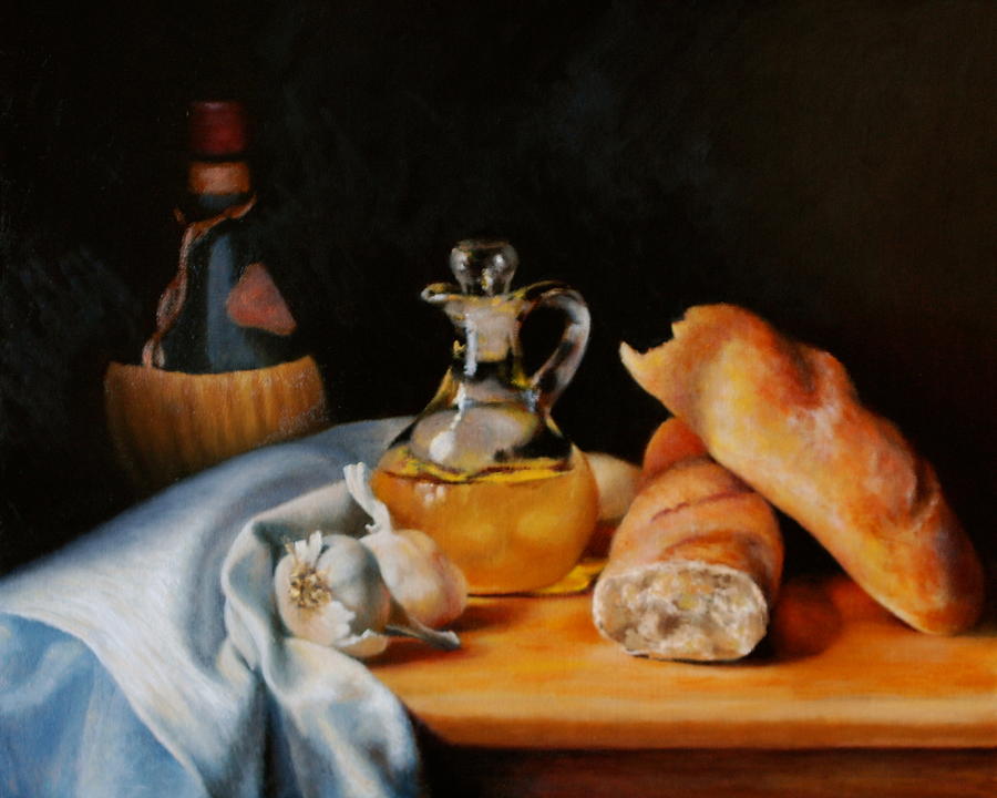 Still Life Painting - Studio Lunch by Dan Petrov