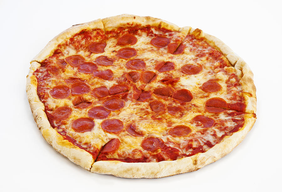 Studio shot of pepperoni pizza Photograph by Tetra Images